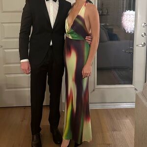 Elegant Multicolor Halter Gown